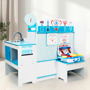 Jouet d'imitation d'hôpital en bois, jeu de rôle interactif de <span class=keywords><strong>médecin</strong></span> pour les garçons et les filles de la maternelle - Product Image 1