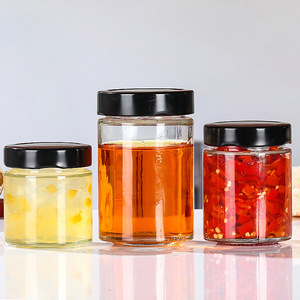 Wholesale Clear Square Glass <b>Jar</b> Black Metal Screw Lid 100ml 200ml 380ml 500ml 750ml Empty Food Storage <b>Jar</b> <b>for</b> <b>Jam</b> Honey Pickl - Product Image 4