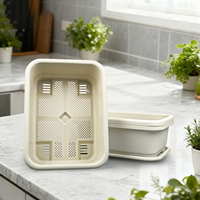 Grand pot de fleurs carré épaissi en plastique, style Japandi minimaliste, 16,97 L, pour la maison et le jardin, balcon, plantation de légumes, plantes succulentes d'intérieur