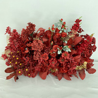 Bunga sutra tangkai tunggal plastik seri tema merah bunga simulasi dekorasi pernikahan bahan bunga peony mawar anggrek hydrangea