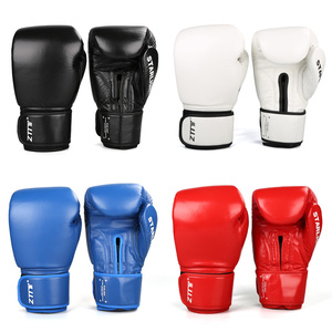 Guantes de Boxeo de Cuero Vacuno Genuino para Entrenamiento, Negros, 12oz 14oz, Duraderos, Ajustables, Personalizados con Logotipo - Product Image 2