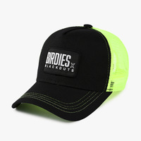 Casquette de baseball 5 panneaux en sergé de coton personnalisée de haute qualité, avec patch et filet respirant, style Trucker