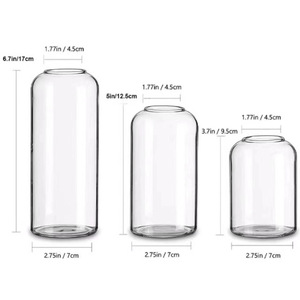 Vaso Vintage Rotondo in Vetro Trasparente, <span class=keywords><strong>Design</strong></span> Cristallino per Decorazioni Domestiche e Set Matrimoniali - Product Image 3