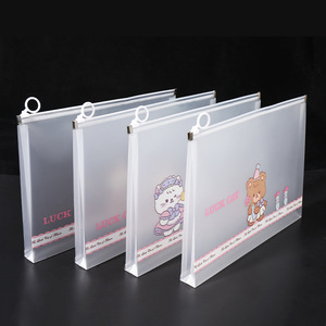 Trong suốt A4 túi tài liệu với phim hoạt hình dễ thương mô hình bán buôn nhựa PP sinh viên kiểm tra giấy lưu trữ dây kéo túi nộp hồ sơ sản phẩm - Product Image 6