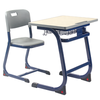 Chaise de bureau moderne bleue réglable pour étudiants, mobilier scolaire en plastique pour salle de classe et utilisation extérieure