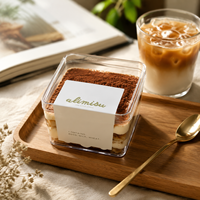 Boîte de conditionnement alimentaire en plastique transparent carré en PET de qualité alimentaire pour gâteaux, tiramisu, mousse, pâtisserie