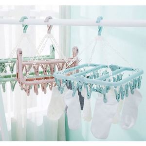 Porte-chaussettes pliant en plastique à 32 pinces pour séchage domestique – Vente en gros - Product Image 3