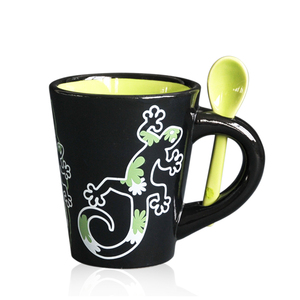 แก้วเซรามิกเป็นมิตรกับสิ่งแวดล้อมทันสมัยพร้อมช้อนถ้วยกาแฟลายพอร์ซเลนพิมพ์ลายปรับแต่งได้ของขวัญกระดาษลอกลาย - Product Image 4