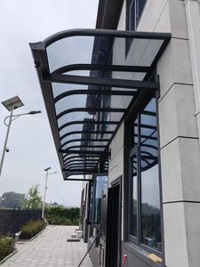 Auvent <span class=keywords><strong>de</strong></span> protection solaire et pluie extérieur moderne en alliage d'aluminium transparent, personnalisable par le fabricant Hongqi - Product Image 4