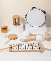 Kindergarten Early Education Orff Percussion Instrument Set Beech Wooden Sand Hammer Toy for Children's Music Educational Toys