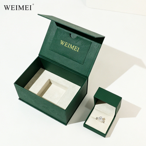Caja de Papel con Cierre Magnético y Logotipo Personalizado WEIMEI, Empaque de Joyería para Anillos, Empaque de Regalo Magnético de Lujo para Joyería - Product Image 1