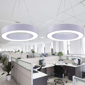 Black Round LED Pendant <b>Light</b> Aluminum Body Acrylic <b>Shade</b> Warm <b>White</b> 3500K Dimmable Living Room Ceiling Lamp - Product Image 2