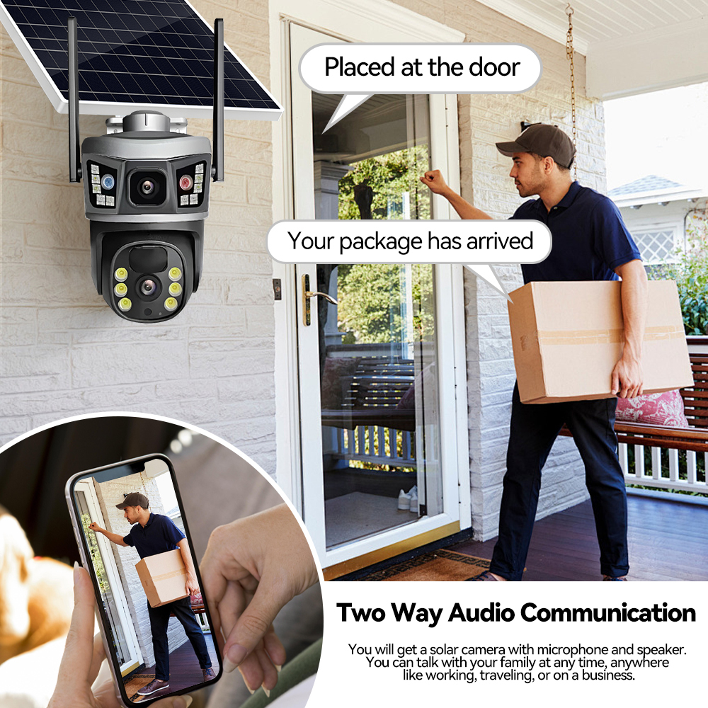 QL34 V380 Pro 6MP Solar CCTV Camera with Dual Lens 360 Degree PTZ Motion Tracking for Outdoor Security · image 3