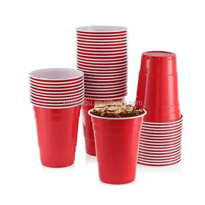 Logo personalizzato vasos de plastico doppio colore rosa gioco usa e getta in plastica tazze rosse con ping pong ping pong palline per feste