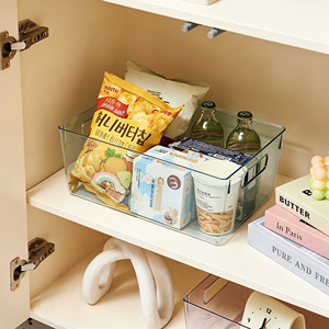 Stackable Plastic Organizer Basket Multi <strong>Purpose</strong> Storage Caddy Toiletry Makeup Storage Bin With Handles - Product Image 3