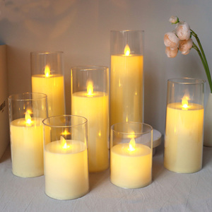 Bougie LED en Acrylique en Forme de Coupe, Bougies à Piles pour Décoration Maison, Pâques, <span class=keywords><strong>Halloween</strong></span>, Noël, Mariages, Bougie Pilier LED Lumineuse Sans Flamme - Product Image 3
