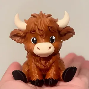 Figura Decorativa <span class=keywords><strong>de</strong></span> <span class=keywords><strong>Vaca</strong></span> Highland Sentada, Impresa en 3D, <span class=keywords><strong>de</strong></span> 2.32 Pulgadas, Ecológica, Pequeña, para Interiores y Exteriores, Segura para Niños - Product Image 6
