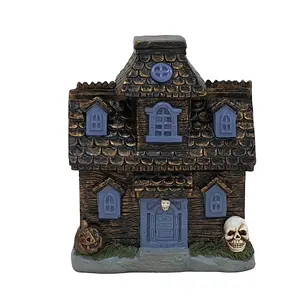 Resin Haunted House - Polyresin Halloween Village Decoration - Spooky Hollow