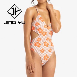 Traje de Baño de una Pieza con Estampado a Cuadros Elegante Personalizado por el Fabricante, Traje de Baño de una Pieza de Nailon Reciclado de Alta Calidad - Product Image 4