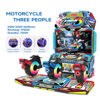 Jeu d'arcade de course pour 3 joueurs, équipement de divertissement intérieur pour moto, en plastique et en fer, garantie 1 an