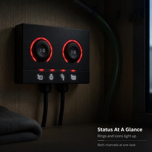 Controlador de Bomba de Canal Duplo para Aquário com Duas Unidades de Controle, Saídas por Canal e Indicadores de Status - Product Image 3