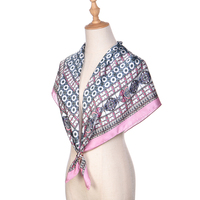 Foulard carré en twill de soie 100% pour femme, 90x90cm, service d'impression, prêt-à-porter, vente en gros, été