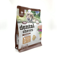 Papier Quad-seal-pet-food-bag Pet Or Fenêtre Stand Up Fond Plat Emballage Pochette Personnalisée Accepter Logo Chien Nourriture 50lb Sac