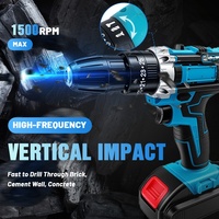 Perceuse électrique portable de qualité industrielle à double vitesse réglable 18-21V avec mandrin autobloquant réversible, en promotion, au lithium
