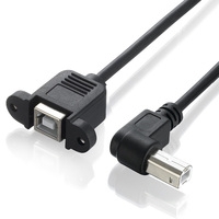 Bochara kabel ekstensi Printer pria tipe B, kabel ekstensi Printer USB 2.0 90 derajat tipe B dengan lubang sekrup dudukan Panel 30cm 50cm 100cm