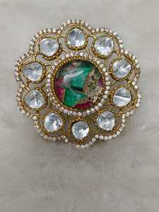 Bague en laiton personnalisée en diamant américain bleu pour femme pour une utilisation en vrac - Product Image 4