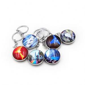 Personalized Custom Logo Dome Crystal Glass Keychain Glass Circle Keychain Custom Printed Glass Keyring - Product Image 2