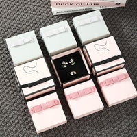 Boîte cadeau rigide en papier avec logo personnalisé, couvercle et base, pour bagues, colliers, bracelets, emballage de bijoux