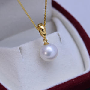 Collier pendentif en argent S925 rond blanc de 10-11 mm de Zhuji Danshui avec une forte luminosité, des défauts fins, une qualité durable, un accessoire - Product Image 2