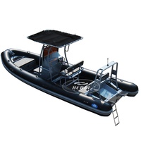 Bateau semi-rigide RHIB 660 6,6 m en Hypalon avec coque en aluminium, moteur hors-bord électrique, bateau rapide, yacht sportif, 23 pieds, bateau pour 10 personnes