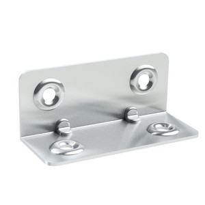 Zedra <b>angle</b> <b>bracket</b>. <b>Steel</b>. Zinc plated. Diameter 4mm. 4 countersunk holes. 50x32mm - Product Image 1
