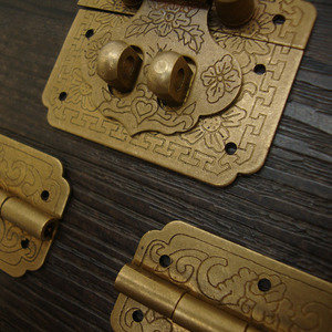 Jewelry <b>Box</b> Kit Copper Hinge Set Chinese Style Bronze Color Durable Furniture Hardware - Product Image 2
