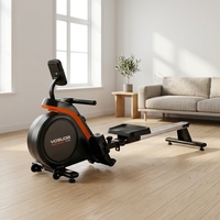 Máquina de Remo para Casa 120KG, Remadora Magnética Plegable, Entrenamiento Cardiovascular Interior de Cuerpo Completo