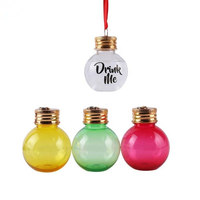 Boules de Noël suspendues de 50 ml pour boissons alcoolisées, ornements de sapin remplis, verres à shot d'alcool, bouteilles en plastique pour boissons, boules à liqueur