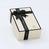 Boîte cadeau rigide de luxe OEM pour crème pour le visage, emballage cosmétique, gaufrage, doublure en éponge, ruban, nœud, recyclable, certifié ISO9001