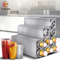 Distributeur de gobelets en acier inoxydable de 69-99 mm de diamètre pour comptoir de thé aux perles, idéal pour hôtels et restaurants