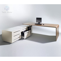 Bureau de direction moderne italien en bois sur mesure, design audacieux et flottant, 200 couleurs, garantie 10 ans, tiroir à dossiers