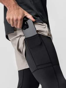 Pantalons de sport pour hommes, légers, taille mi-haute, 2 en 1, vente en gros - Product Image 2