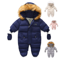 Combinaison d'hiver chaude en coton pour bébé garçon grenouillère pour bébé fille vêtements en feutre pour bébé garçon