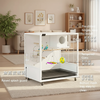 Grande volière premium en bois et verre pour l'élevage de perroquets, idéale pour les magasins d'animaux et les hôtels pour animaux.