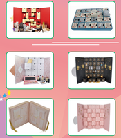 Calendario de Adviento Personalizado, Caja de Regalo de Cartón Rígido de Lujo Vacía, Laminación Mate, Cierre Magnético, Embalaje Cosmético Navideño