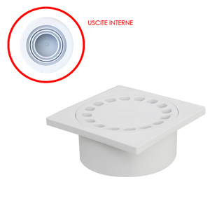 Tapa de alcantarilla sifónica 100x100mm con salida vertical interna, gris, PP - Product Image 3