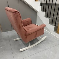 Fauteuil à bascule confortable à dossier haut pour intérieur, chaise d'allaitement, fauteuil à bascule en bois massif, fauteuil d'appoint pour la maison
