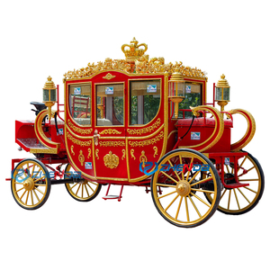 Calèches royales rouges de luxe à quatre roues à vendre / Calèche royale Victoria à chevaux à vendre - Product Image 5