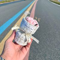 Mini bouquet de 11 cm, roses dégradées bon marché, fleurs de savon rose et bleu, cadeau pour la Saint-Valentin, cadeau d'anniversaire