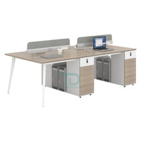Ensemble de table de bureau contemporain MFC en bois 1 2 4 6 8 personnes pour ordinateur directeur directeur poste de travail du personnel